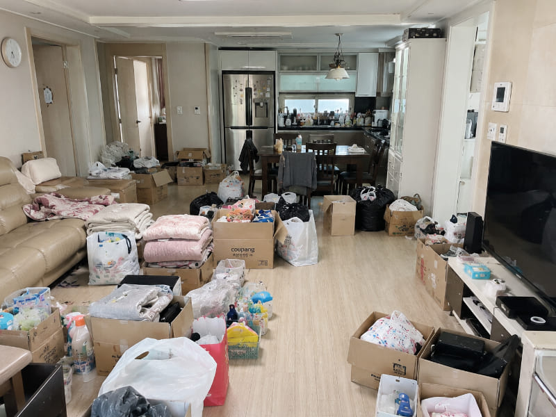 아파트 물품량과 작업 환경을 확인하는 대구집정리 비용